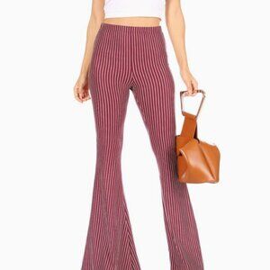 Lainey Dark Red and Ivory Striped Flare Pant